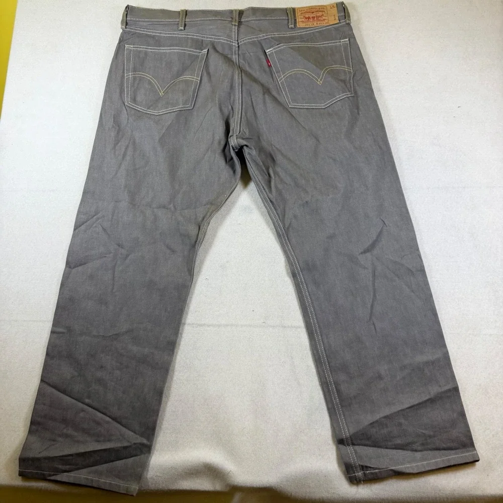 Levi Strauss 501 XX Mens Grey Contrast Stitch Straight Leg Denim Jeans 42x30